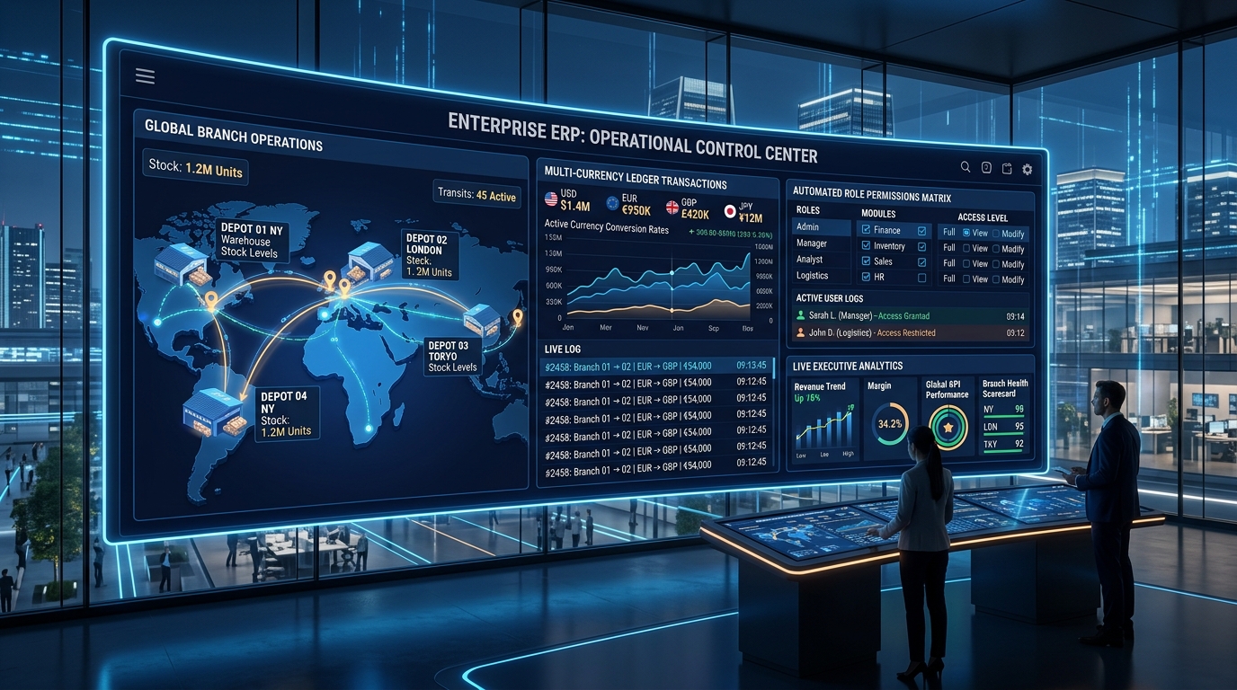 Accurafin enterprise ERP platform operations dashboard